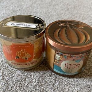 Bath & Body Works Pumpkin Cookie Dough & Pumpkin Cupcake 3-Wick Candles